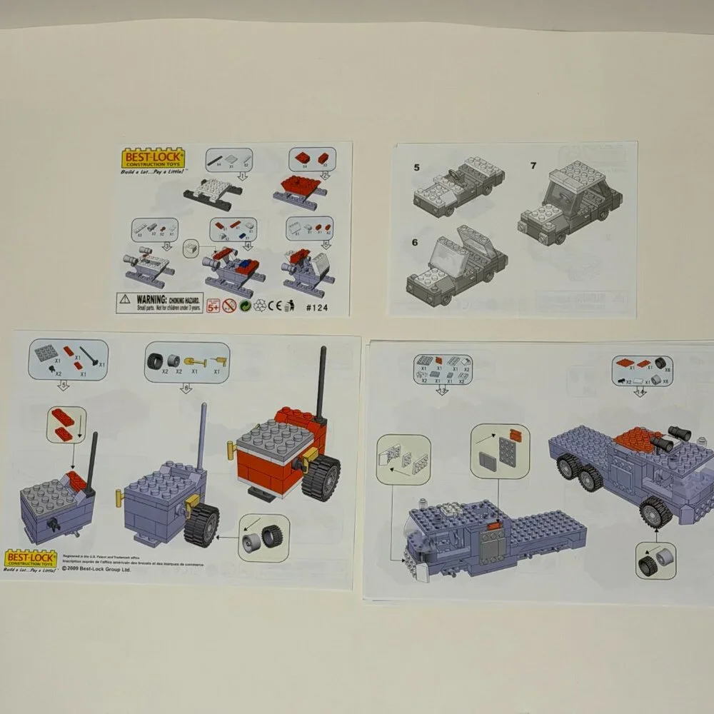 Best Lock Construction Toys Town Police Fire Station Building Playset 1000 piece